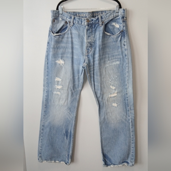 American Eagle Outfitters Other - American Eagle Lowrise Bootcut Distressed Denim Jeans Mens 38×32